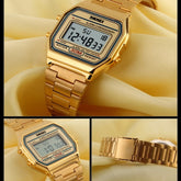 SKMEI 1123 Men Business Lightweight Watch Waterproof Steel Band Electronic Watch